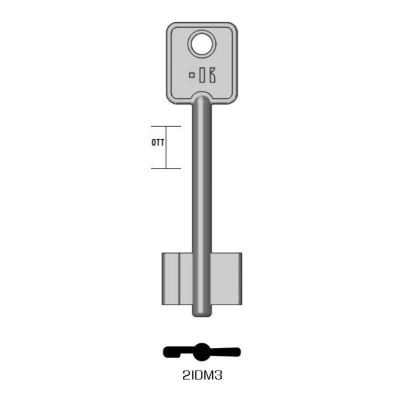 2IDM3 - Clé KEYLINE à double pannetons S/ 5ID11 JMA/ IDM-4G