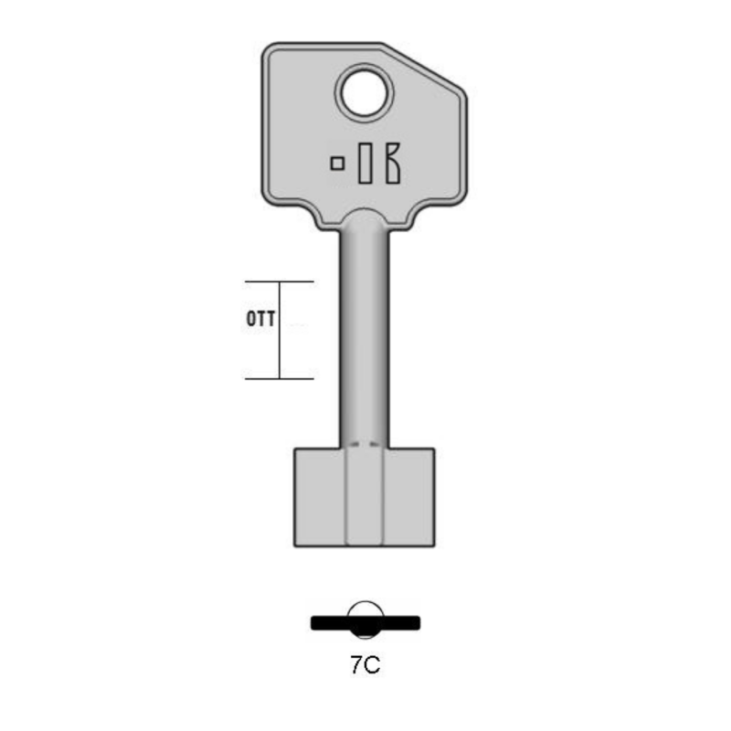 7C - Clé KEYLINE à double pannetons S/ 5R7 JMA/ CR-1G