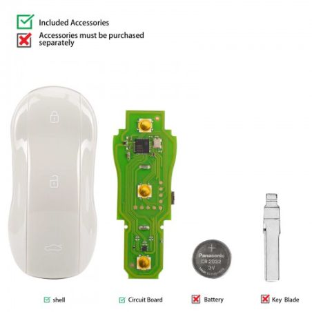Clé Télécommande Blanche universelle Main Libre XHORSE VVD | XSSC05EN | 3 boutons | supercar style XM38