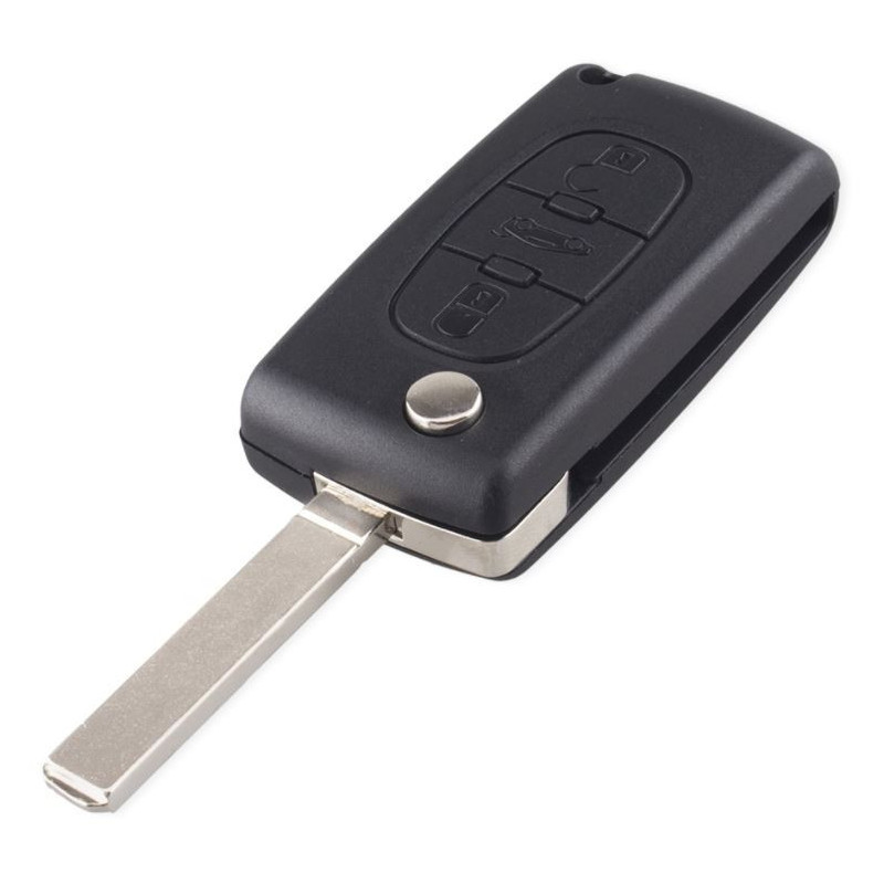 Coque clé Citroen Berlingo de 2010 à 2015 - 3 Boutons Coffre - Pile sur coque - PSA-C3 - Keyfirst