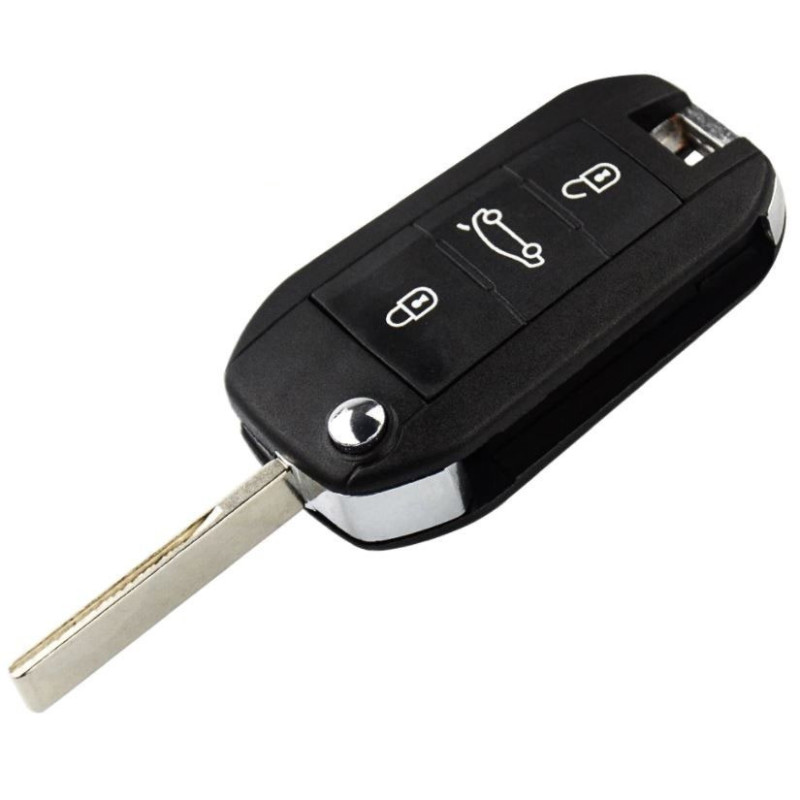 PSA-H32 - Coque clé Peugeot 2008 de 2012 à 2016 - 3 Boutons coffres - Keyfirst Pile sur Coque