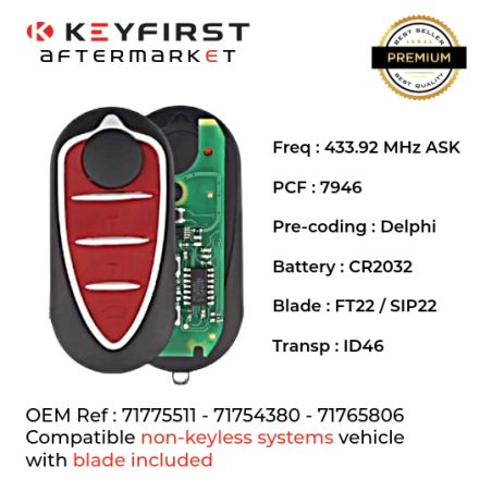 Llave Aftermarket para Alfa Romeo Mito™ (2008-2018)