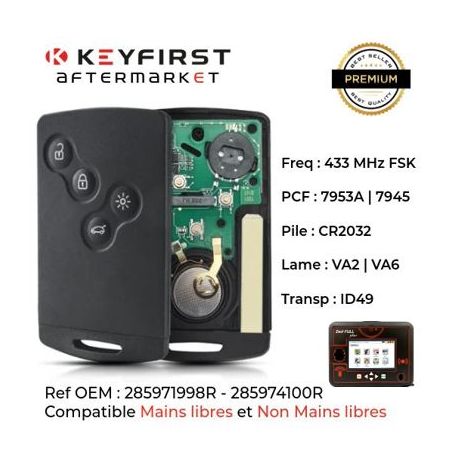 Clé Carte Télécommande Aftermarket Renault Clio 4™ (2013-2020) IEA ZEDFULL+| REN-CIR21 Clé Carte Télécommande Aftermarket Renault Clio 4™ (2013-2020) IEA ZEDFULL+| REN-CIR21