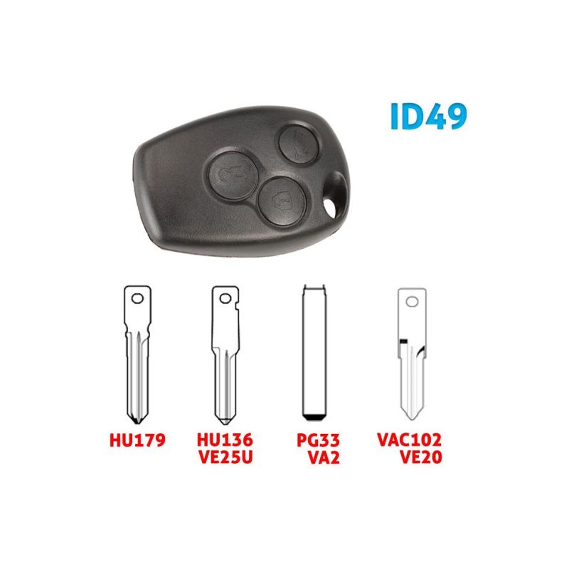 copy ofcopy ofcopy of REN-CIR4A - Llave Keyfirst adaptable compatible para Renault, 3 botones, ID49, Renault, Dacia, Nissan,